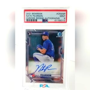 2021 Bowman Chrome Nate Pearson RC Auto # CRA-NP - PSA 9 MINT